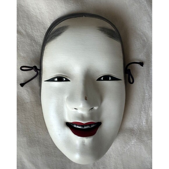 Antique NOH Japanese Young Girl Mask Ko-omote Japan Pottery - Picture 1 of 10
